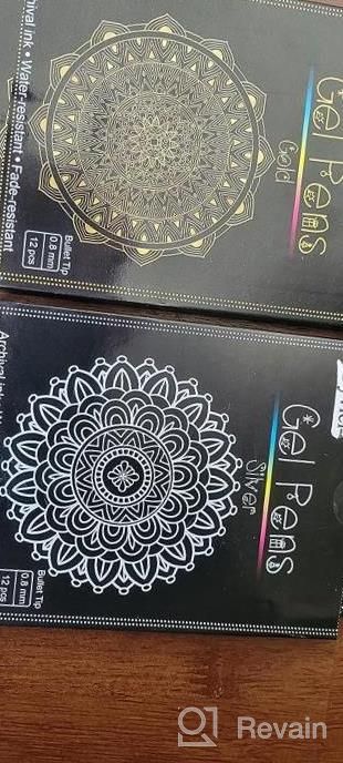 img 1 attached to Get Creative With Dyvicl Silver Gel Pens: 0.5Mm Extra Fine Point For Black Paper Drawing, Sketching, Illustration, And Adult Coloring - Set Of 12 review by Bryan Kishore