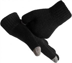 img 2 attached to LETHMIK Womens Solid Magic Knit Gloves Winter Wool Lined With Touchscreen Fingers