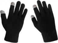 lethmik womens solid magic knit gloves winter wool lined with touchscreen fingers logo