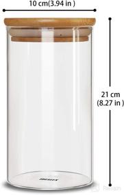 img 2 attached to 🍯 Idealux Glass Storage Jars Set of 2 (48oz/1400ml): Airtight Bamboo Lid, Perfect for Sourdough Starter, Stackable Canisters for Kitchen Storage - Candy, Coffee, Rice, Sugar, Flour, Pasta, Nuts, and more!