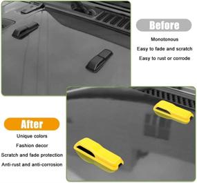 img 1 attached to 🚗 Daspom Upgraded Engine Hood Hinge Cover Decoration Stickers - ABS Trim Exterior Accessories for 2018-2021 Jeep Wrangler JL JLU Sports Sahara Unlimited Gladiator JT 2-Door & 4-Door (Yellow) - 2PCS
