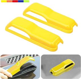 img 4 attached to 🚗 Daspom Upgraded Engine Hood Hinge Cover Decoration Stickers - ABS Trim Exterior Accessories for 2018-2021 Jeep Wrangler JL JLU Sports Sahara Unlimited Gladiator JT 2-Door & 4-Door (Yellow) - 2PCS