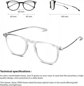 img 2 attached to Essential Dino Readers: квадратные очки для чтения Nooz Optics для мужчин и женщин
