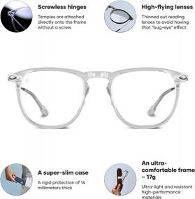 img 3 attached to Essential Dino Readers: квадратные очки для чтения Nooz Optics для мужчин и женщин