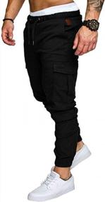 img 3 attached to Mens Fashion Joggers Sports Pants - Cotton Cargo Pants Sweatpants Trousers Mens Long Pants