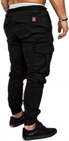 img 2 attached to Mens Fashion Joggers Sports Pants - Cotton Cargo Pants Sweatpants Trousers Mens Long Pants