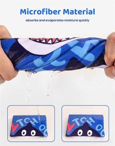 img 3 attached to ZOOAOXO Kids Beach Towel: Fun Baby Shark Design, Hooded Bath Towel Wrap for Boys and Girls, Perfect Pool Towel for 1-6 Year Olds, 23*23 inch Size