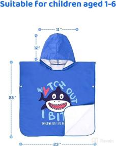 img 1 attached to ZOOAOXO Kids Beach Towel: Fun Baby Shark Design, Hooded Bath Towel Wrap for Boys and Girls, Perfect Pool Towel for 1-6 Year Olds, 23*23 inch Size