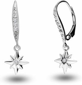 img 4 attached to LeCalla Flaunt Sterling Silver Leverback Diamond Dangle Earrings For Women And Teens - G-H Color And I1 Clarity