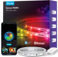 32.8ft govee rgbic smart led strip lights with app control for bedroom, music sync, and diy colors on one line- ideal for gaming room and indoor use logo