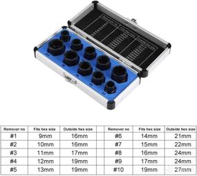 img 2 attached to High Set of 10 Nut Removers: 9-19mm Impact Extractors, Socket & Bolt Removal Tools, Drive Socket Kit with Locking Socket Tools