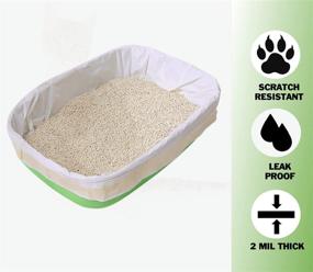 img 3 attached to 🐱 Super Jumbo Cat Litter Box Liners XL (30 Bags) 39" x 17" Drawstring, Scratch Resistant 2 Mil Litter Tray Liner Bags (30 Count)