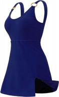 plus size women's swimsuits: aontus tummy control one piece dresses for bathing! logo