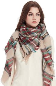 img 3 attached to VIVIAN VINCENT Womens Blanket Oversized Women's Accessories : Scarves & Wraps