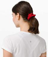 lululemon dark red hair scrunchie logo