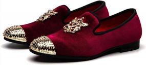 img 4 attached to MEIJIANA Leather Loafers Wedding Buckle Men's Shoes for Loafers & Slip-Ons