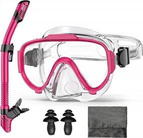 img 4 attached to Anti-Leak Anti-Fog Snorkel Set With Dry Snorkel Mask And Goggles For Men, Women, And Youth - Perfect For Snorkeling, Swimming, And Scuba Diving - Includes Carrying Bag (Pink)