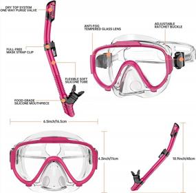 img 3 attached to Anti-Leak Anti-Fog Snorkel Set With Dry Snorkel Mask And Goggles For Men, Women, And Youth - Perfect For Snorkeling, Swimming, And Scuba Diving - Includes Carrying Bag (Pink)
