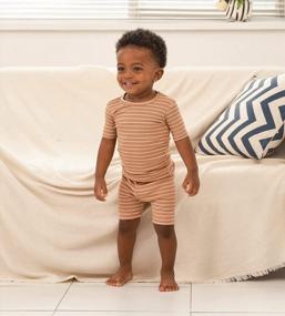 img 1 attached to Облегающий пижамный комплект в полоску для стильной повседневной носки - AVAUMA Baby Boys And Girls Sleepwear