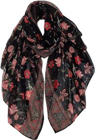 img 4 attached to 🌸 Stylish & Lightweight Scarves with Fashion Flowers: Essential Women's Accessories from GERINLY via Scarves & Wraps