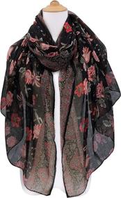 img 1 attached to 🌸 Stylish & Lightweight Scarves with Fashion Flowers: Essential Women's Accessories from GERINLY via Scarves & Wraps