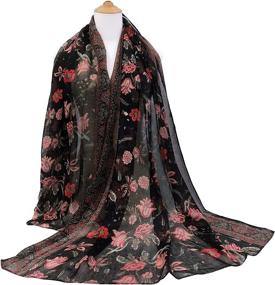 img 3 attached to 🌸 Stylish & Lightweight Scarves with Fashion Flowers: Essential Women's Accessories from GERINLY via Scarves & Wraps