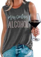 women's cute wine graphic tank top - perfect for summer workouts! logo