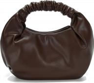 cute hobo tote bag for women: soft ruched leather top handle clutch purse for work - earnda logo