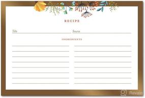 img 4 attached to 🌼 Floral Gold Border Recipe Cards - 4x6 Minimalist Design for Recipe Box - Ideal for Kitchen, Weddings, Bridal Shower, Birthdays, Housewarming, and Special Occasions