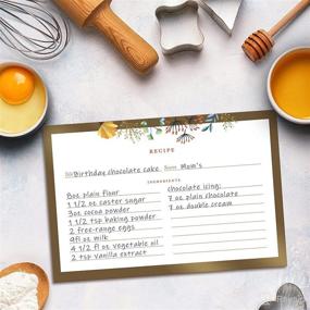 img 2 attached to 🌼 Floral Gold Border Recipe Cards - 4x6 Minimalist Design for Recipe Box - Ideal for Kitchen, Weddings, Bridal Shower, Birthdays, Housewarming, and Special Occasions