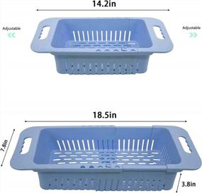 img 3 attached to Складной дуршлаг из 2 упаковок - регулируемое сито над раковиной для фруктов и овощей | Сливная корзина для кухни MineSign (синяя)