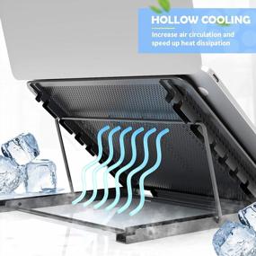 img 1 attached to 💻 Black2 Laptop Tablet Stand: Foldable, Portable & Ventilated Holder for Ergonomic Cooling