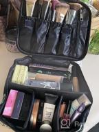 img 1 attached to Narwey Travel Makeup Bag: Large Cosmetic Case Organizer For Women & Girls (Black Flower) review by Brett Tierney
