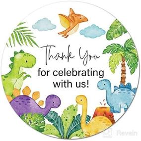 img 2 attached to 🦕 Adorable 2" Round Dinosaur Thank You Favor Stickers - Set of 40 for Birthday and Baby Shower (Watercolor Delight)