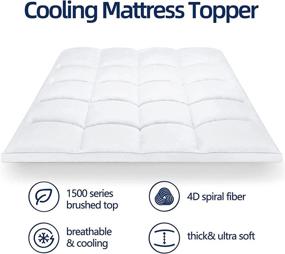 img 3 attached to Twin Cooling Mattress Topper For Back Pain, Extra Thick Pad Cover With Plush Pillow Top And Down Alternative Overfill, Deep Elastic Pocket - White