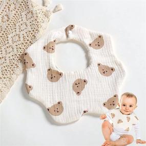 img 2 attached to 👶 BenoBee Baby Bibs: Stylish 3-Pack Bandana Bibs for Teething and Drooling in 100% Cotton - Ideal for Boys and Girls!