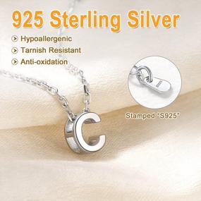 img 2 attached to SILVERCUTE Sterling Silver Initial Jewelry Set With Tiny Letters A-Z For Women And Teens