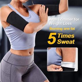img 2 attached to Wonderience Sauna Arm Trimmers: Get Slimmer Arms With Sweat Arm Bands For Women - One Pair Arm Shaper, Toner Sleeves, And Arm Trainer Wraps