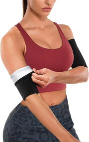 img 4 attached to Wonderience Sauna Arm Trimmers: Get Slimmer Arms With Sweat Arm Bands For Women - One Pair Arm Shaper, Toner Sleeves, And Arm Trainer Wraps