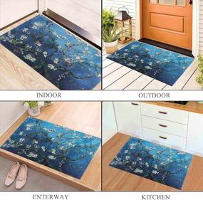 img 1 attached to Bring Colorful Cheer To Your Home With Darkyazi'S Plum Blossom Doormat - Non-Slip, Ideal For Multiple Spaces