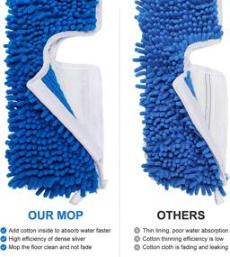 img 1 attached to 🧹 Premium 3-Pack Mop Refills Compatible with O-ceda Dual-Action Microfiber Mop – Replacement Mop Heads for Dry/Wet Use, Machine Washable, Double-Sided Cleaning for All Surfaces – Chenille Flip Mop Replacements