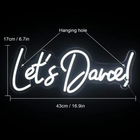 img 3 attached to LED Neon Sign For Dancing Party, Bar Accessories, Valentines' Day And Birthday Party - Wanxing Let'S Dance Light Up Word Sign