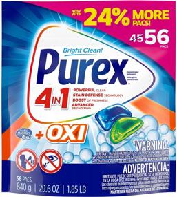 img 3 attached to Fresh Morning Burst Purex 4-In-1 Laundry Detergent Pacs With OXI, 56 Count