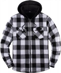 img 4 attached to Hooded Flannel Sherpa Fleece Jacket With Zip-Up Front And Warm Fuzzy Hoodie For Men, By ThCreasa
