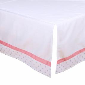 img 2 attached to 3-Piece Baby Crib Bedding Set In Grey Elephant And Triangle Dot Design With Coral Pink Accents