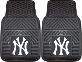 img 4 attached to New York Yankees 2-Piece Heavy Duty Vinyl Car Mat Set by FANMATS - Front Row Floor Mats, All-Weather Protection, Universal Fit, Deep Reservoir Design