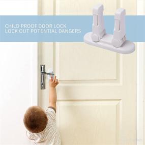 img 2 attached to 🔒 3-Pack Childproof Door Lever Lock - Enhanced Safety Design for Child Proofing Doors & Handles with Strong 3M Adhesive - Easy to Use and Highly Effective Babyproof Door Handle Lock - Ideal for Doors, Cabinets, and Windows