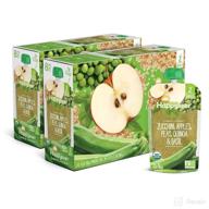 🍼 organic stage 2 baby food: zucchini, apples, peas, quinoa & basil - 4 oz pouches, 16-pack логотип