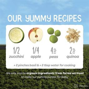 img 2 attached to 🍼 Organic Stage 2 Baby Food: Zucchini, Apples, Peas, Quinoa & Basil - 4 Oz Pouches, 16-Pack