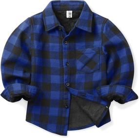 img 4 attached to OCHENTA Sleeve Sherpa Jacket Flannel Boys' Clothing : Tops, Tees & Shirts